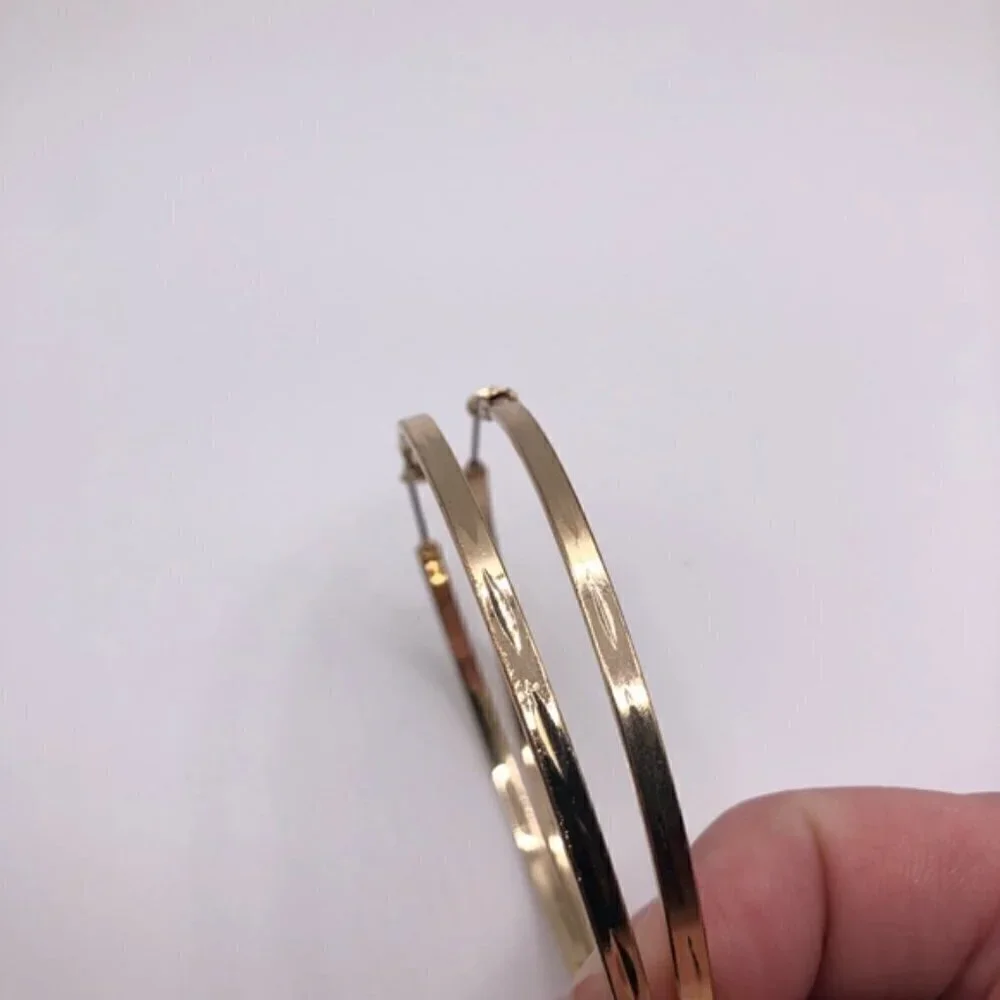Boutique Gold‎ Big Hoop Earrings 3”